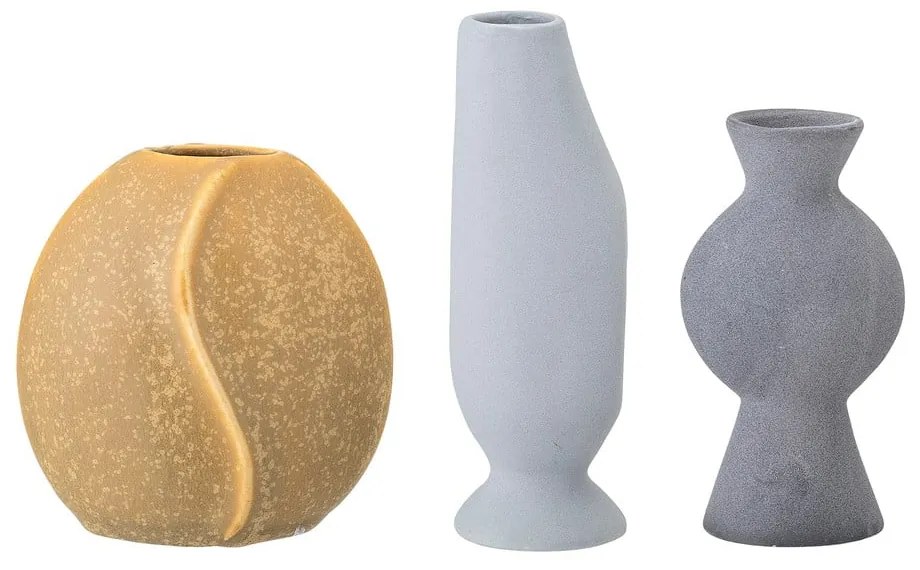 Ručne vyrobené vázy z kameniny v súprave 3 ks (výška 12,5 cm) Miacecilia – Bloomingville