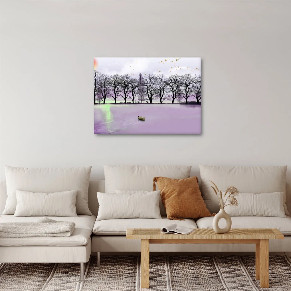 Obraz - Pramice na jazere (70x50 cm)