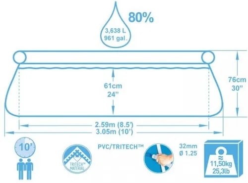 Nafukovací bazén 305x76 cm Bestway - 57270