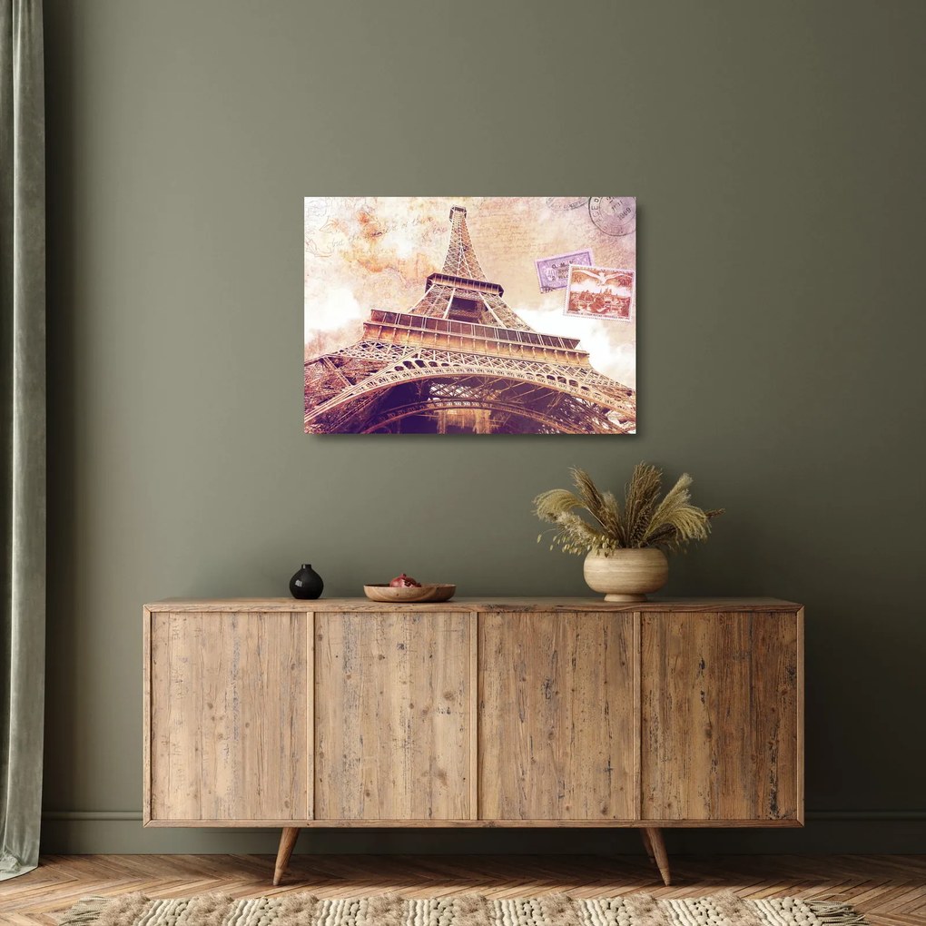 Sklenený obraz - Pohľad z Paríža (70x50 cm)