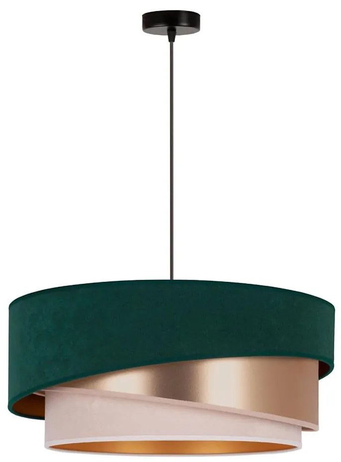 Duolla - Luster na lanku KOBO 1xE27/15W/230V pr. 45 cm zelená/rosegold/krémová