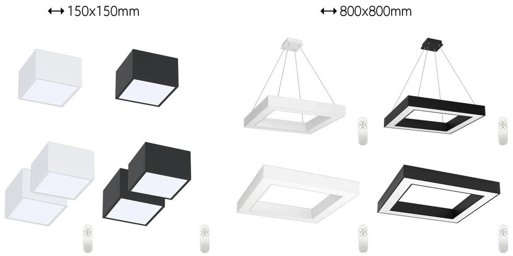 IMMAX NEO Inteligentné stropné osvetlenie CANTO, 12W, teplá biela-studená biela, 15x15cm, hranaté, čierne