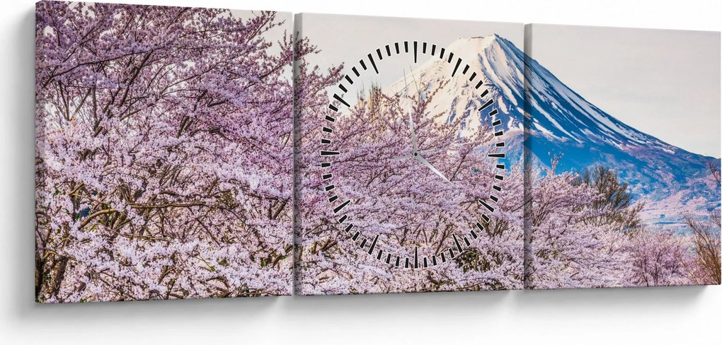 Obraz - Japonsko na jar (s hodinami) (90x30 cm)