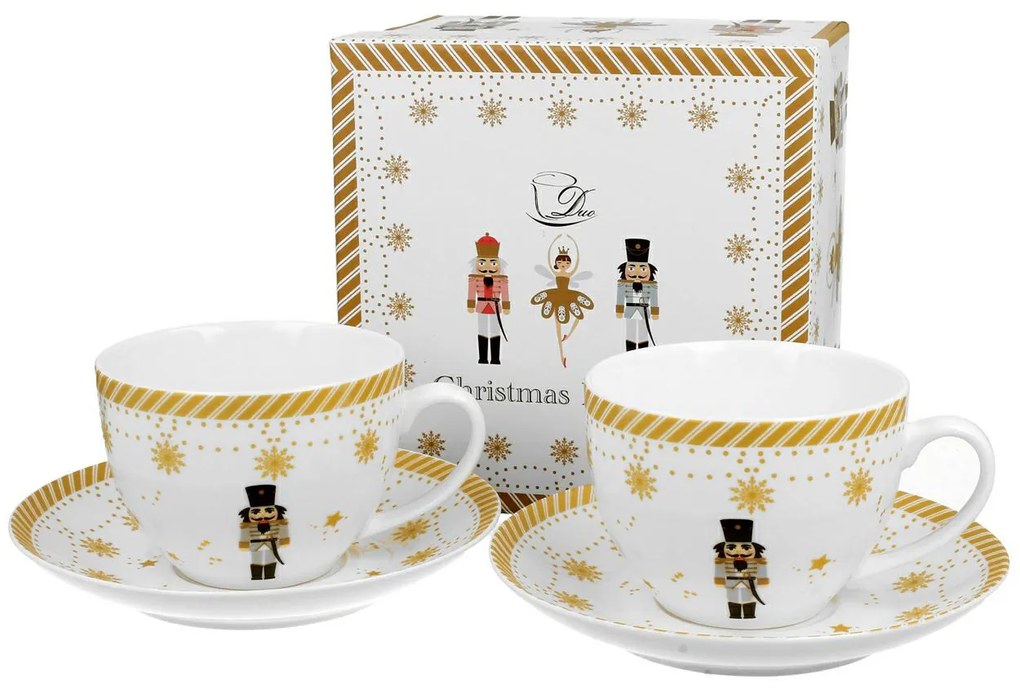 Porcelánová šálka s podšálkou Christmas Ballerina 250 ml sada 2ks