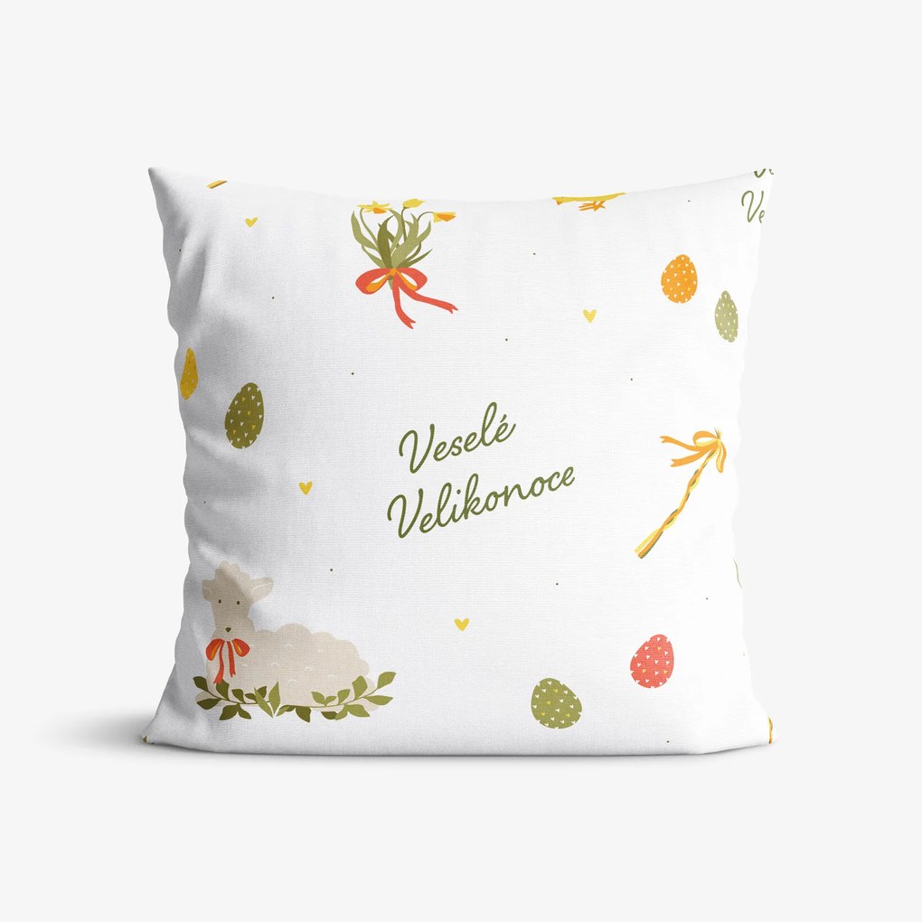 Goldea veľkonočná bavlnená obliečka na vankúš - česká veľká noc 50 x 50 cm