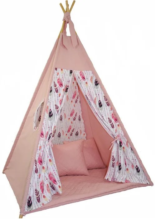 Vulpi Dievčenský teepeee stan Pinky + vankúše Farba: ružová-kvety