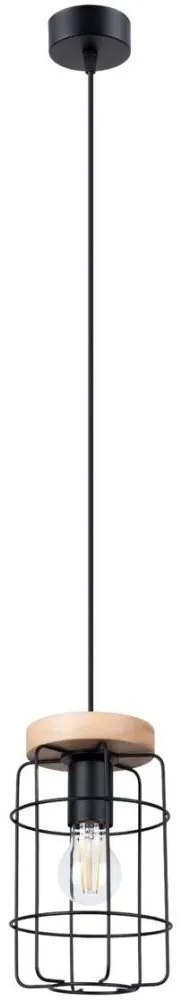 Sollux SL.1263 - Luster na lanku GOTTO 1xE27/15W/230V čierna