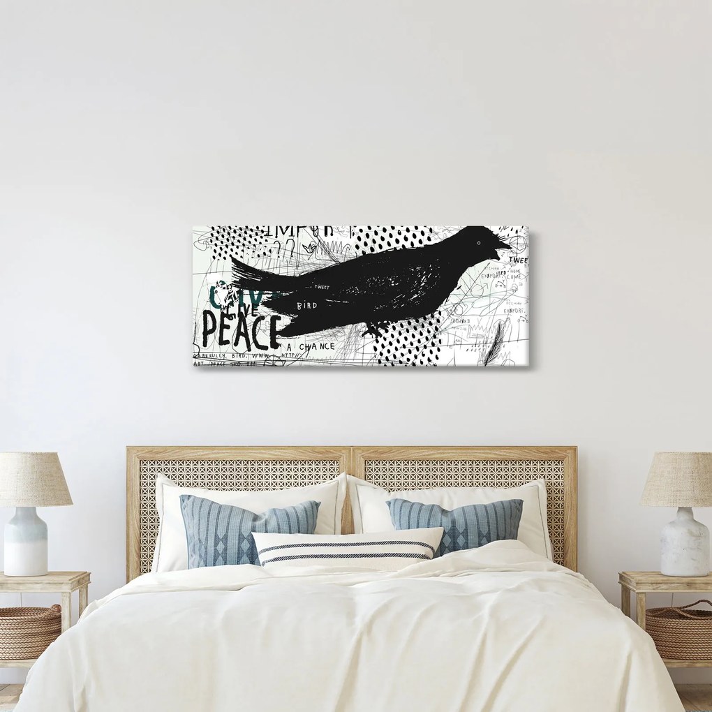 Obrázok - Street art - bird (120x50 cm)