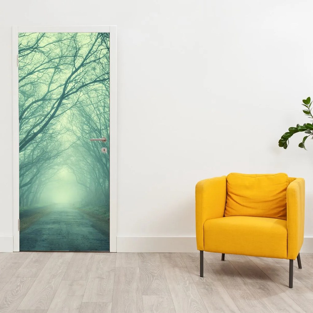 Fototapeta na dvere - Cesta z alejou stromov (95x205cm)