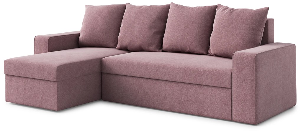 Rohová sedacia súprava Duff (L) (ružová). Akcia -20%. Vlastná spoľahlivá doprava až k Vám domov. 1065507