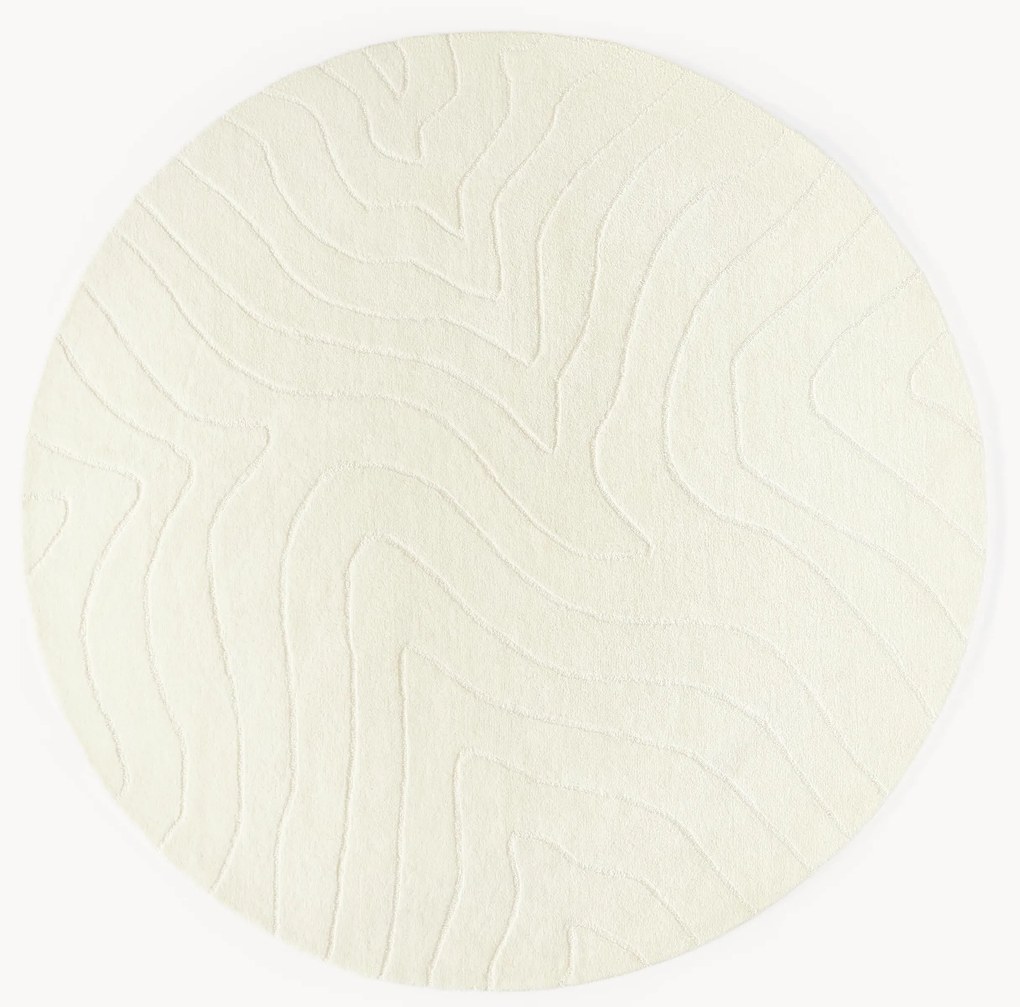 Okrúhly ručne tuftovaný vlnený koberec Aaron