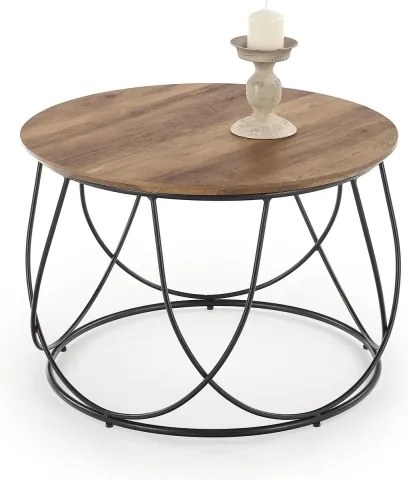 Konferenčný stolík NUBIRA 41x60 cm čierna/hnedá