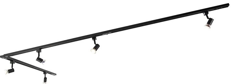 Inteligentný koľajnicový systém čierny 1-fázový 5-svetlo vrátane Wifi GU10 - Jeany