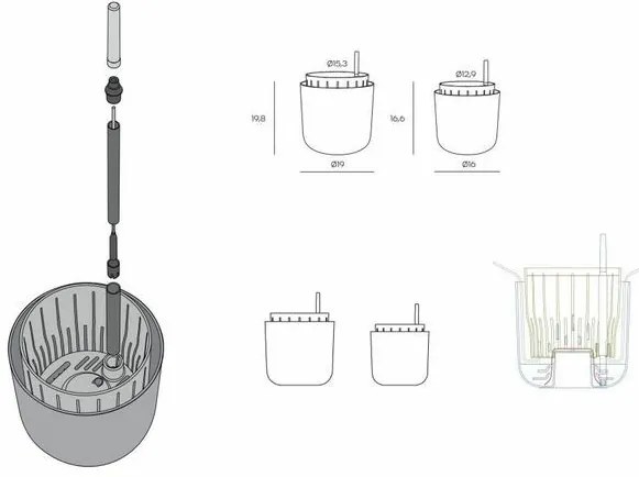 Plastia Samozavlažovací kvetináč Tolita Air hnedý, priemer 19 cm, pr. 19 cm
