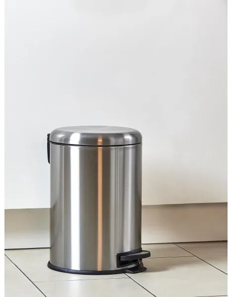 WENKO 22704100 - Elegantný kôš LEMAN 30,5 x 44 cm, nehrdzavejúca oceľ, satinovaný povrch, čierny