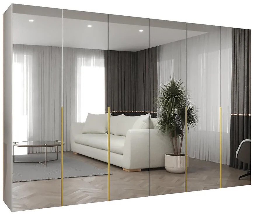 Skriňa Alicante III 300 biela/zlatá