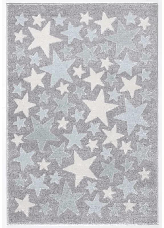 Detský koberec - More hviezdičiek Farba: striebornosivá-modrá, rozměr:  120x180 cm | BIANO