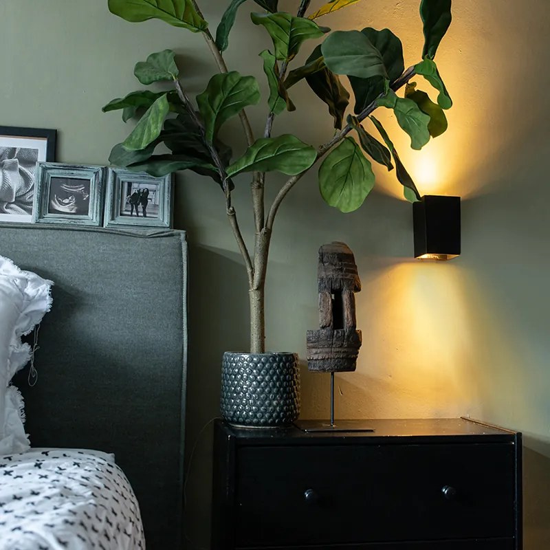 Moderné inteligentné nástenné svietidlo čierne vrátane 2 WiFi GU10 - Sandy