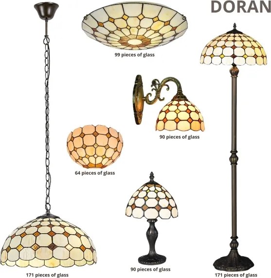 Brilagi - Tiffany vitrážová stojacia lampa DORAN 2xE27/60W/230V