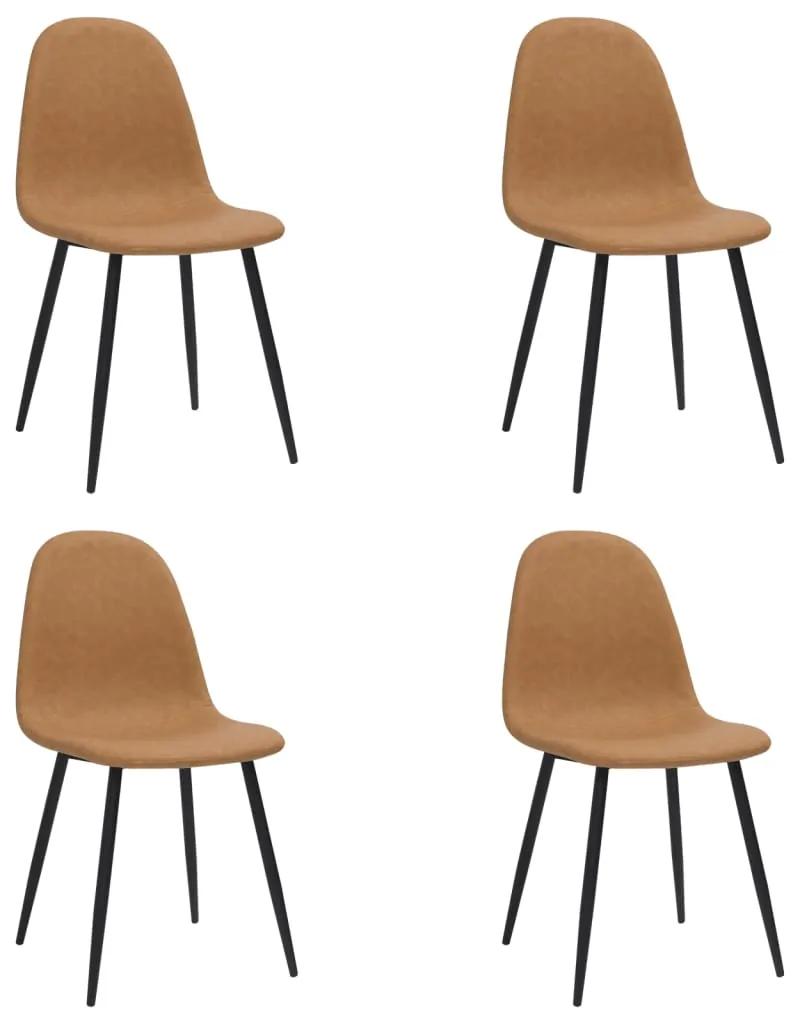 Jedálenské stoličky 4 ks 45x54,5x87 bledohnedé umelá koža 325643