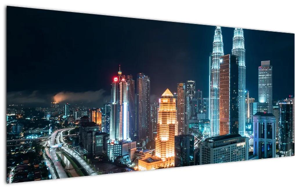 Obraz - Noc v Kuala Lumpur (120x50 cm)