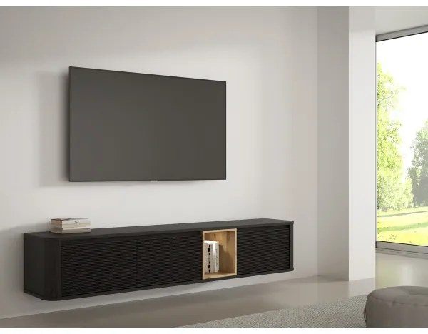 Televízny stolík INAR čierna/hnedá