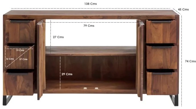 furniture-nabytek.cz - Masívna skrinka do kúpeľne Sydney Dark II z akáciového dreva, lakovaná, hnedá
