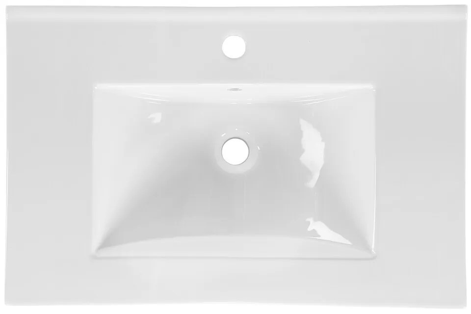 Keramické zapustené umývadlo Lava 80 cm biele