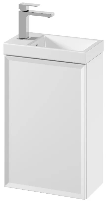 Cersanit Mille, závesná WC skrinka 392x214x590 mm + keramické umývadlo Como, biela matná, S801-568