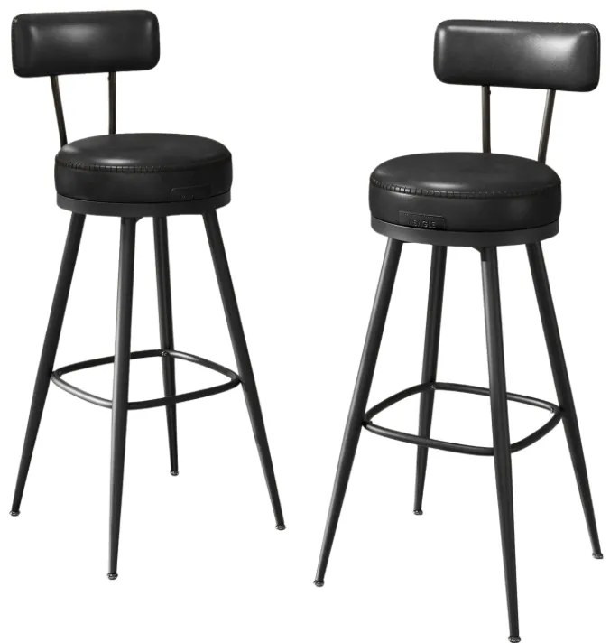 Sada 2 ks barových židlí Vasagle Ekho Lerry černá