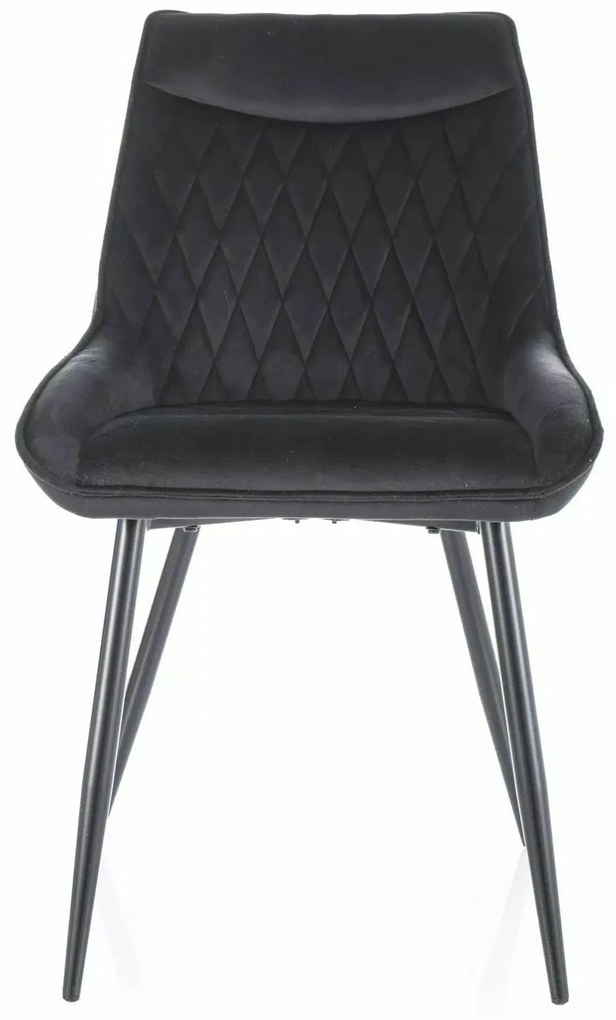 Sametová jídelní židle Agat černá