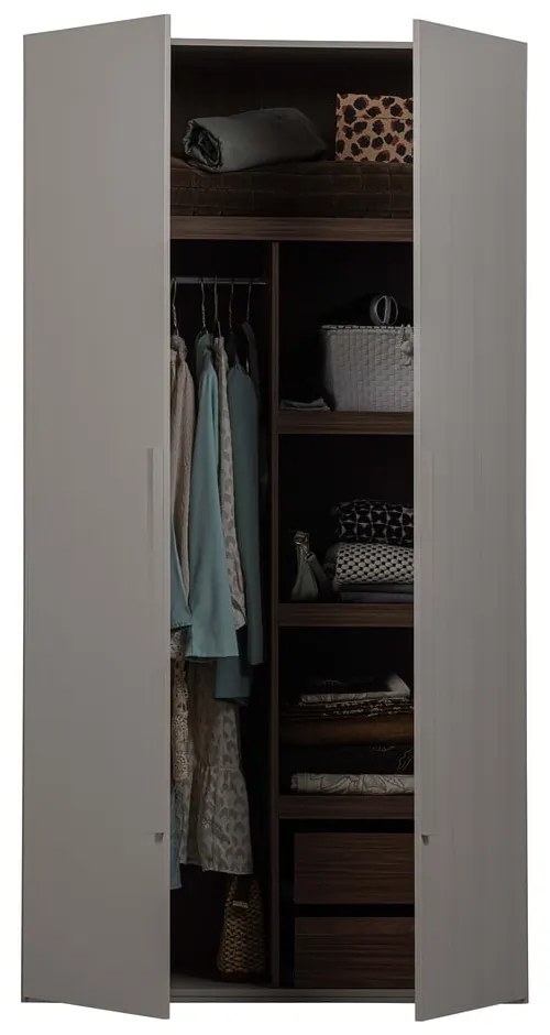 Sivá modulárna skriňa 110x210 cm Rens – WOOOD