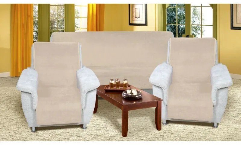 Bellatex Prehozy na sedaciu súpravu Korall micro béžová, 150 x 200 cm, 2ks 65 x 150 cm