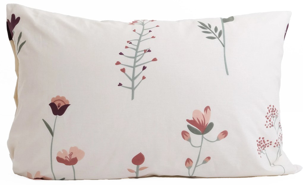 Bavlnená obliečka na vankúš Renforcé 40 × 60 cm – Vlčie maky béžové