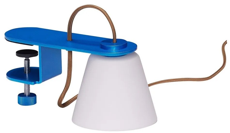 Modrá stolová lampa so skleneným tienidlom (výška 23 cm) Lure – Hübsch
