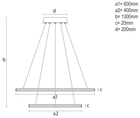 Stmievateľný LED luster na lanku LED/150W/230V 3000-6500K + diaľkové ovládanie
