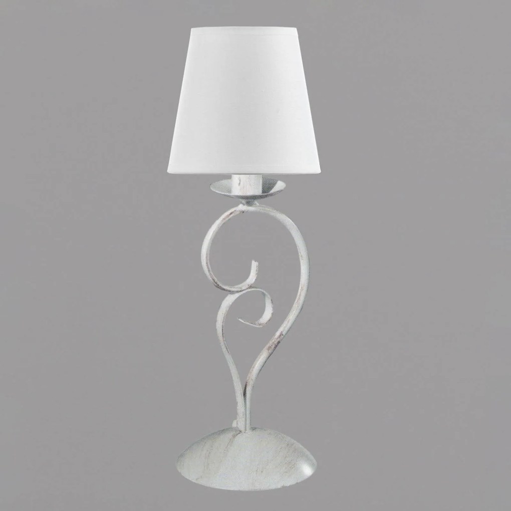 Stolná lampa Pompei 50 cm biele textilné tienidlo