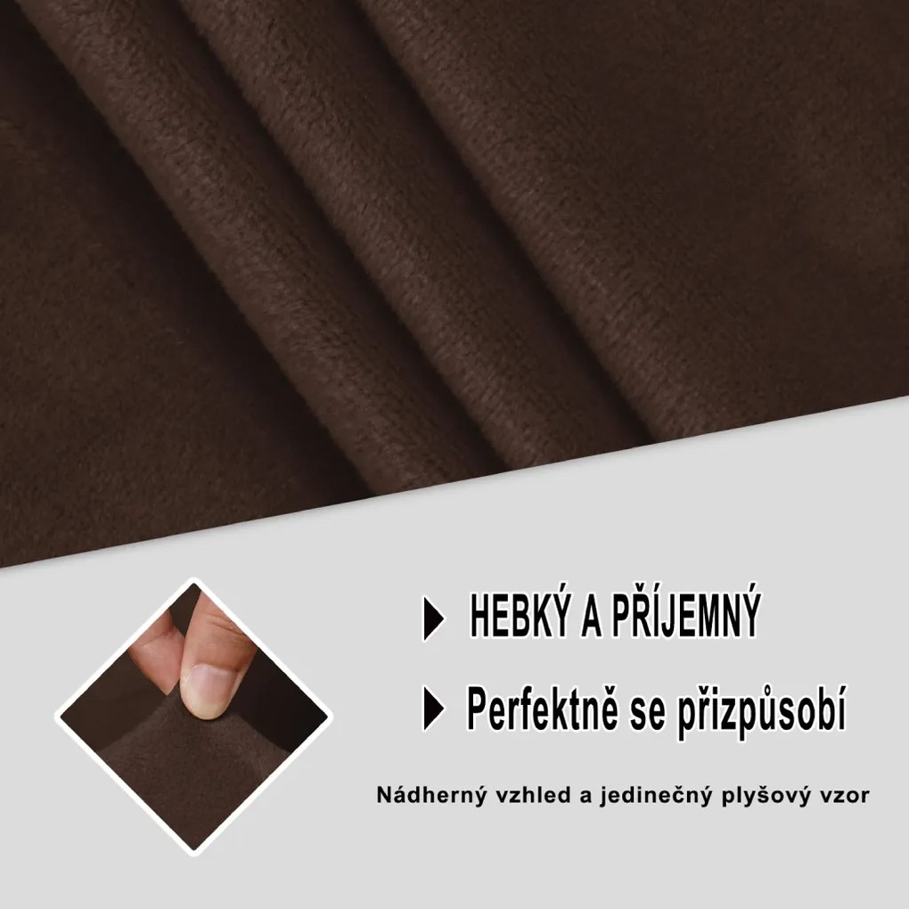 Elastický plyšový poťah na dvojmiestnu pohovku BestBerg / čokoláda
