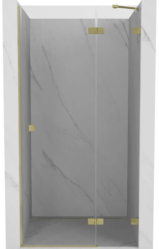 Mexen, Mexen Lunar pravé otočné sprchové dvere 120 cm, transparentné, brúsené zlato - 834-120-000-55-00-P