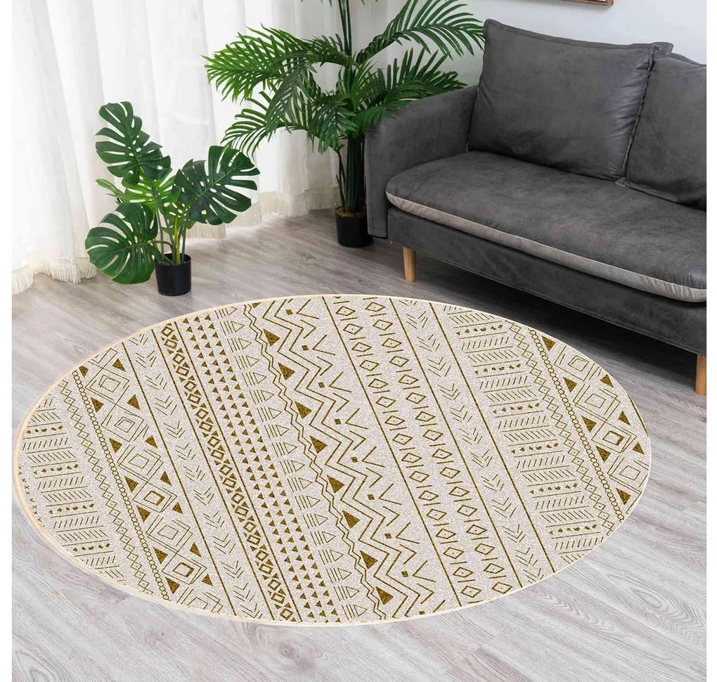 TZ Okrúhly vzorovaný koberec Sahara Rozmer: 90 cm
