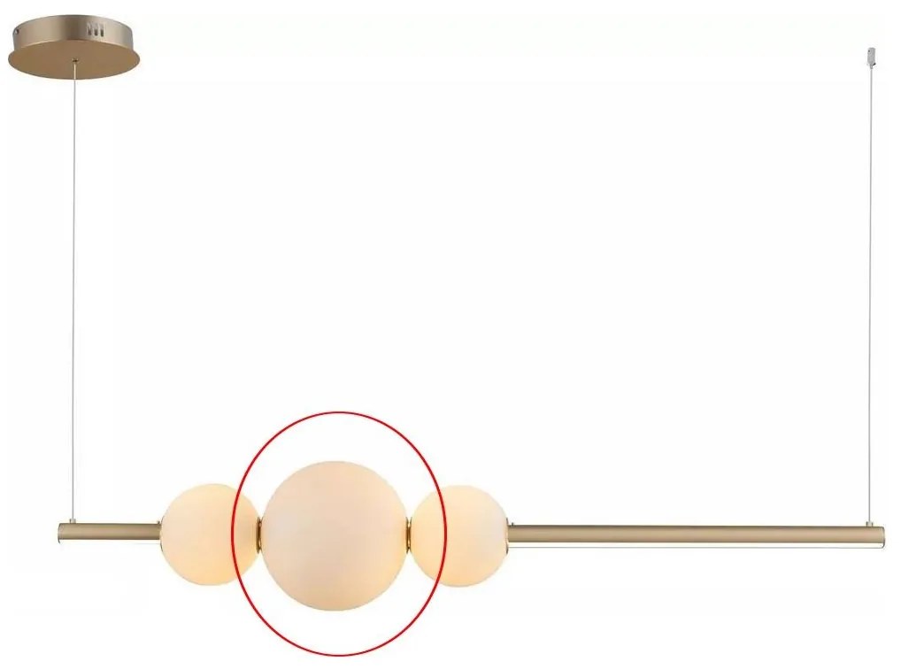 Azzardo - Náhradné sklo k lustru SANDRA biela - veľké pr. 22 cm