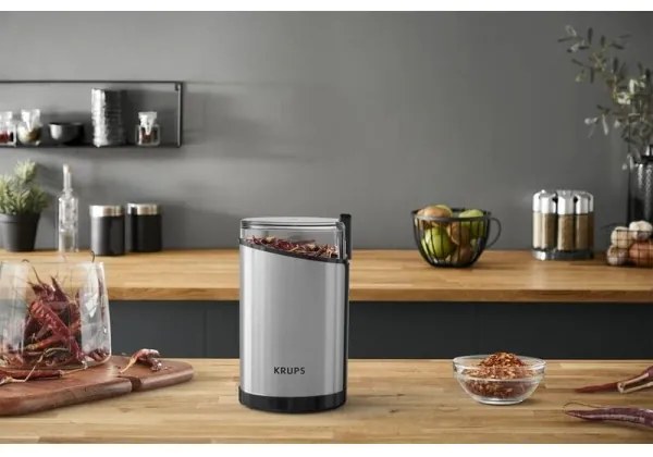 Krups - Elektrický mlynček na kávu 85g FAST-TOUCH 200W/230V chróm