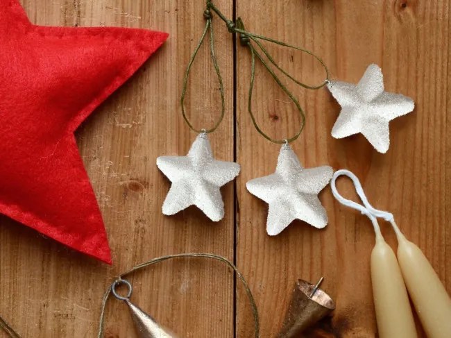 Závesné hviezdy 5ks biele KL-21X21