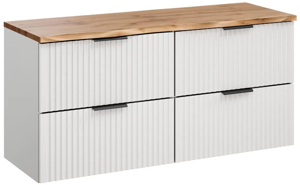 Závesná skrinka Casad Nature s doskou 120 cm biela/dub wotan