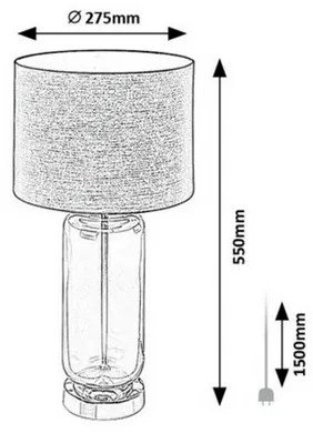 Rabalux 74049 stolná lampa Rein, sivá