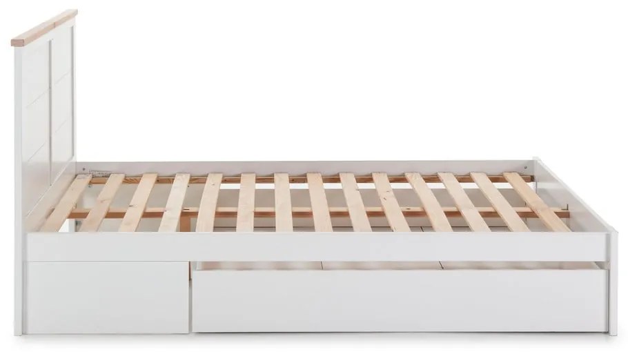 Biela dvojlôžková posteľ s úložným priestorom 140x190 cm Gabi - Marckeric