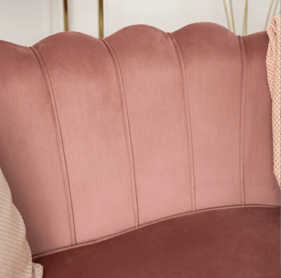 Vintino zamatová sedačka ZORAYA ružová