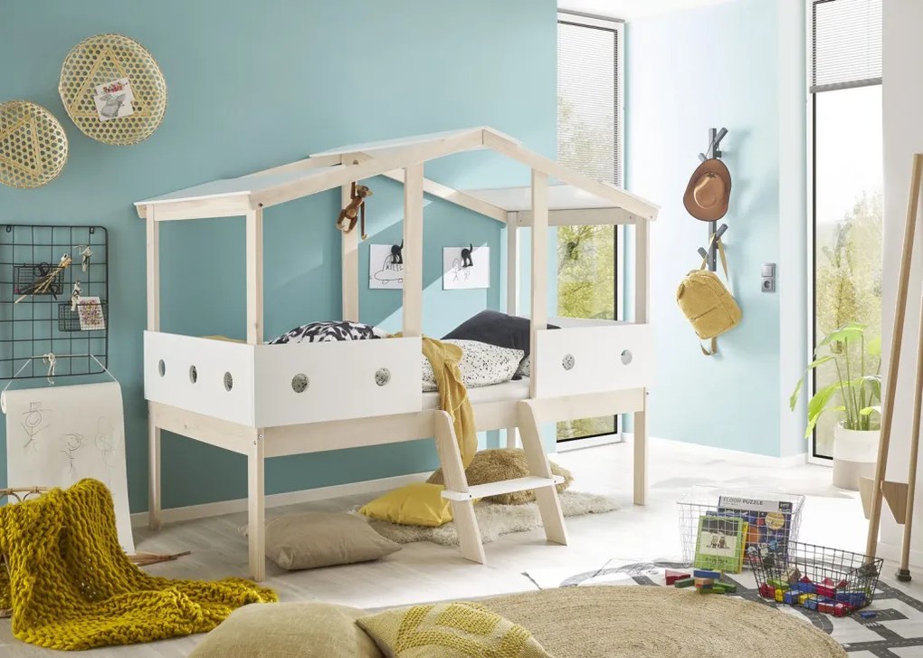 Detská posteľ Cortino 90x200 cm, domeček se stříškou