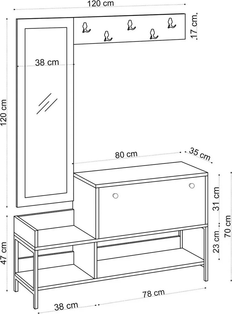 Predsieňová zostava Lopp Black and White