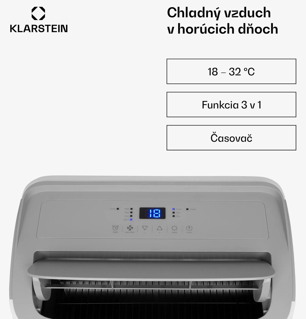 Klarstein Grandbreeze Pro 14K, mobilná klimatizácia 3 v 1, 460 m³/h, 14 000 BTU/1,65 kW